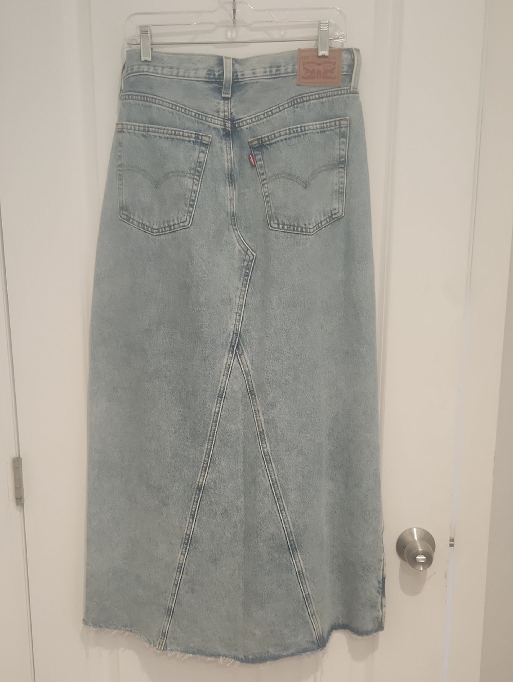 Levi's Light Blue Denim Maxi Skirt with Back Seam Detail